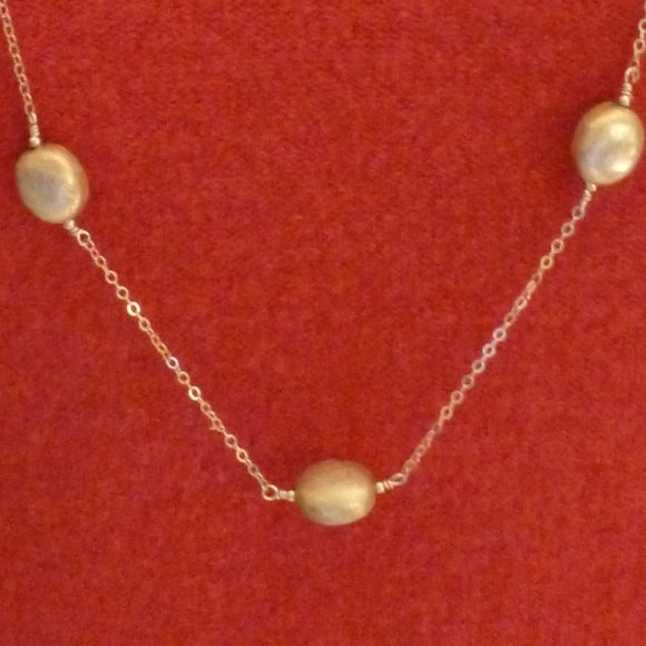 Athena Designs Gold Tone Necklace with Stations - Picture 2 of 3